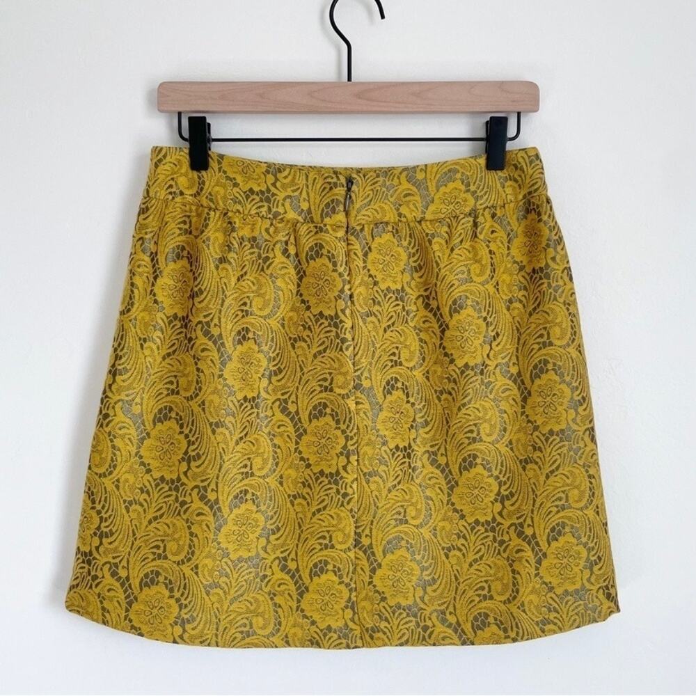 Banana Republic Mustard Lace Pattern Yellow Mini Skirt NWT - Picture 4 of 6